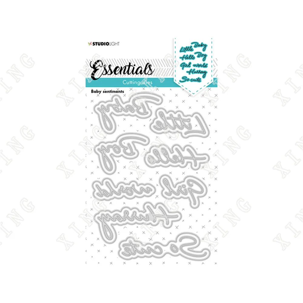 

2022 New Baby Sentiments Metal Cutting Dies Diy Scrapbooking Craft Paper Greeting Card Diary Album Decoration Embossing Template