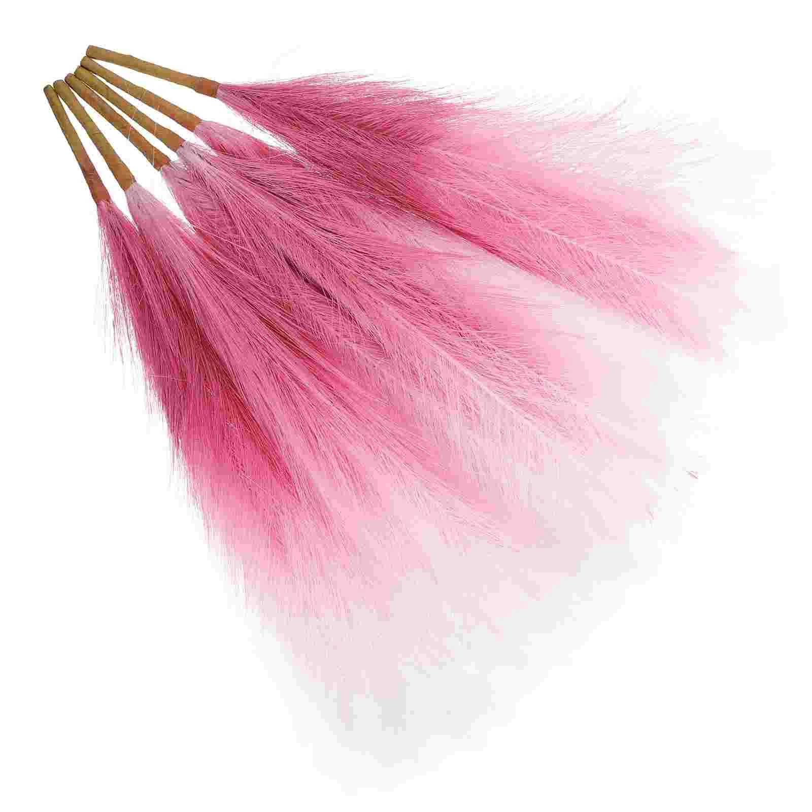 

6 Pcs Artificial Reed Wedding Decor Party Gradient Goblincore Room Fake Bouquets Polyester DIY