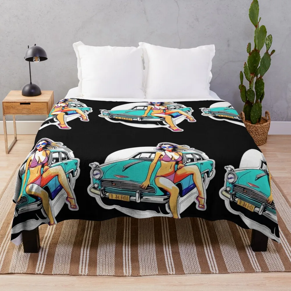 Бикини для девочек с ретро-автомобилем красивая модель бикини стильное одеяло