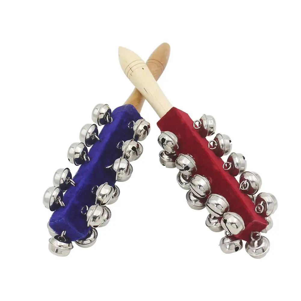 

Flannel 21 Bells Hand Rattle Stick Bell Percussion Shaker Music Toy Wooden Early Education Musical Instrument