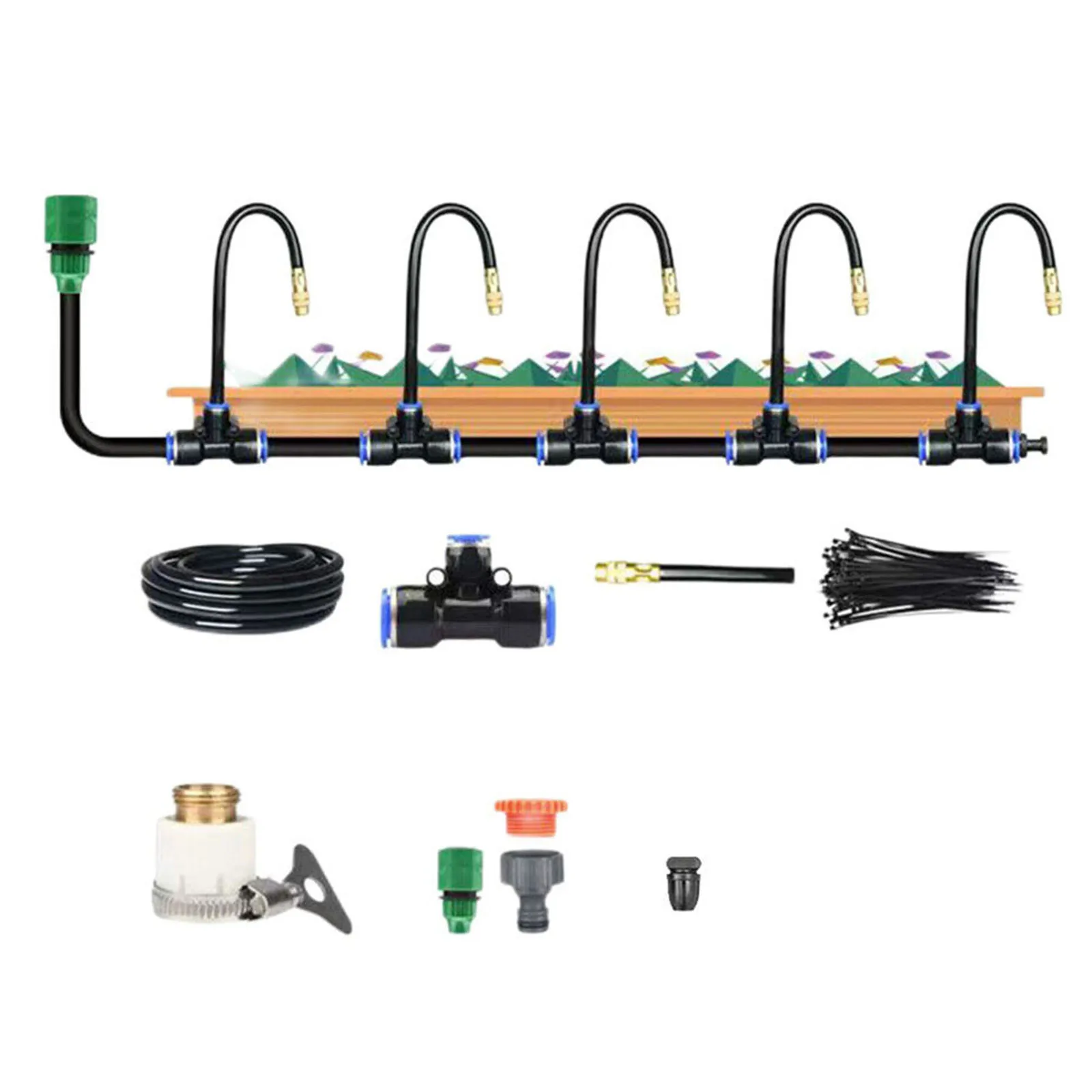 

Professional Misting System Kit Adjustable Spray Modes High Pressure and Flow Rate Long lasting Performance Use