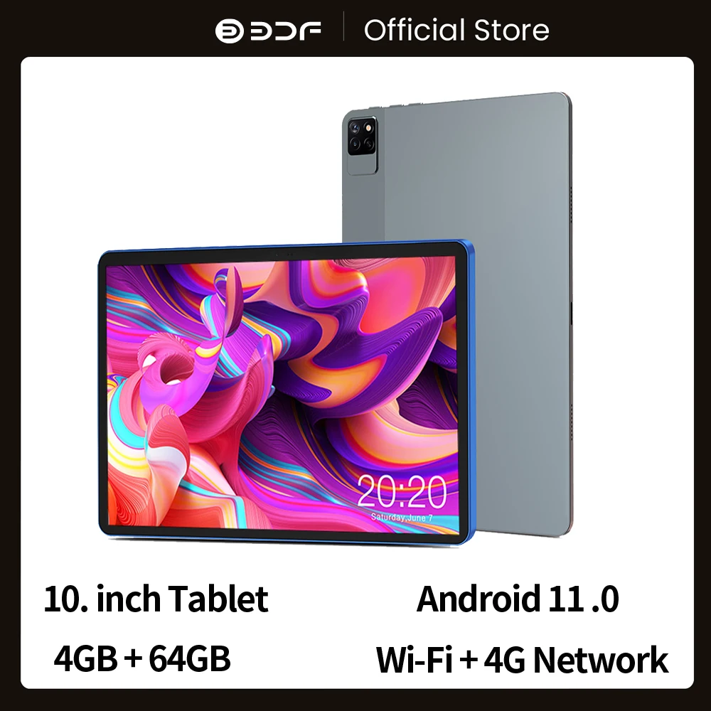Global BDF 10.1 Inch Android 11 Tablet Pc Pad 4GB + 64GB Octa Core Sim Card 3G 4G LTE WiFi IPS LCD Tablet Pc