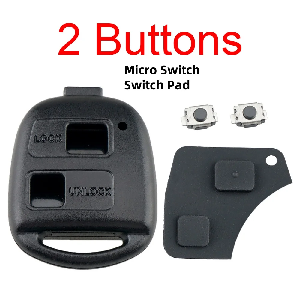 

2-кнопочный чехол TOY43 с лезвием для дистанционного ключа автомобиля, подходит для Toyota с резиновой кнопкой, сервисный корпус автомобильного ключа