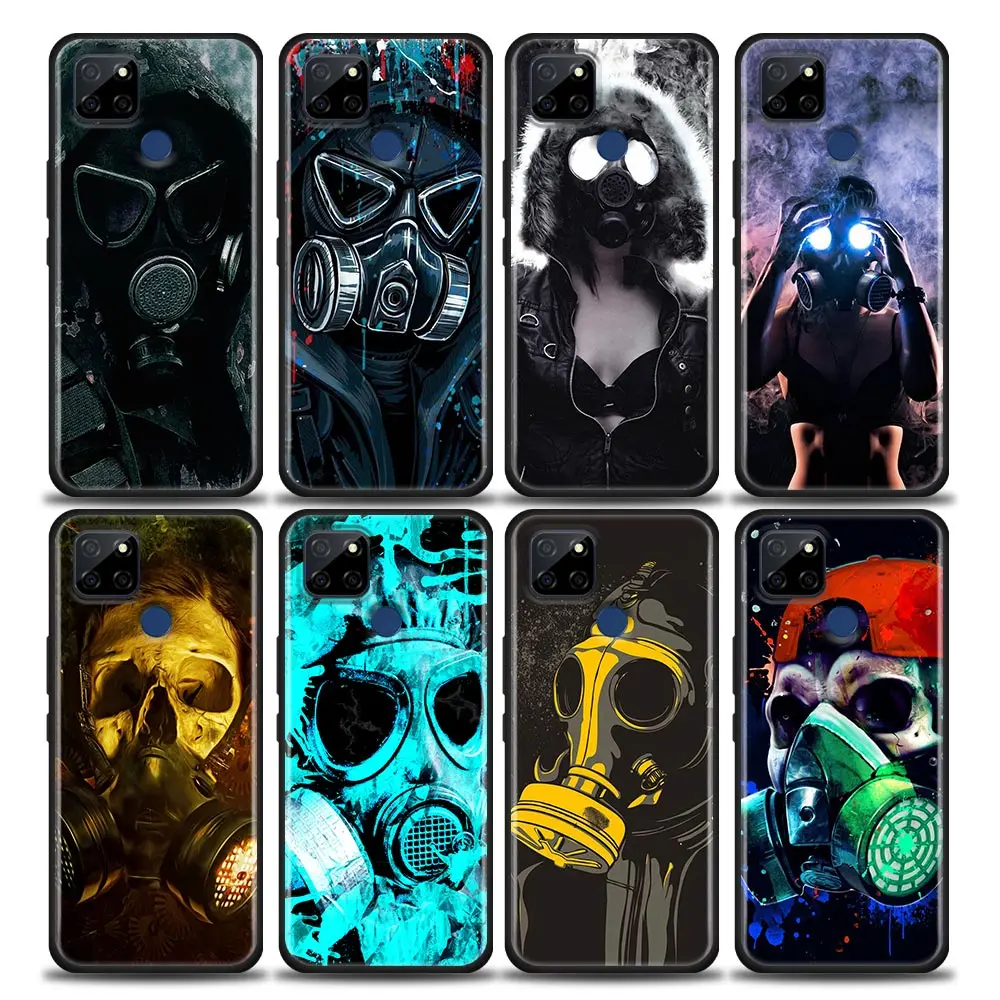 

Gas mask Art On The Street Funda Coque Phone Case for Realme 5 6 7 7i 8 8i 9i 9 XT GT GT2 C17 Pro 5G SE Master Neo2 Case Capa