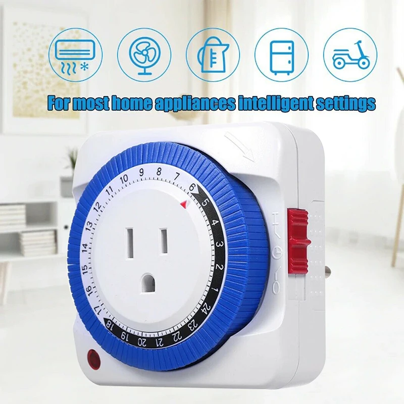 

24 Hour Hours Timer Switch Socket Plug-In Timer Switch Automatic Mechanical Timing Socket Time Witch Socket Controller Home