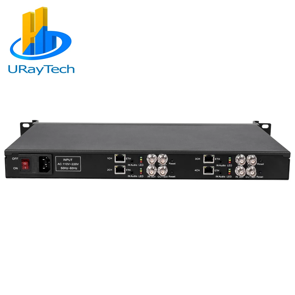 

URay HEVC 1U 4 Channels HD 3G SDI To IP Streaming Encoder 4Ch H.264 Encoder SRT RTMP RTMPS For Live Streaming Broadcast