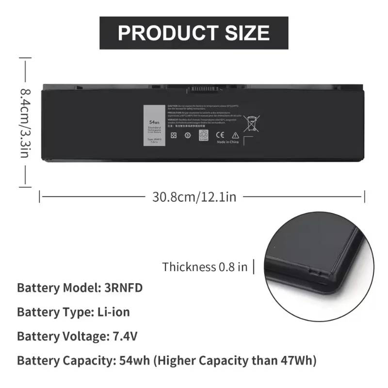 Фото Аккумулятор для ноутбука 3RNFD 7.4V 7100mAh 54Wh для Dell Latitude 14 7000 E7420 E7440 E7450 Series V8XN3 34GKR T19VW F38HT 5K1GW PFXCR №5