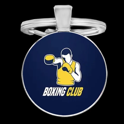 2024 брелок для ключей с логотипом спортивного бокса, специальный стеклянный брелок для боксерского клуба, фитнеса, индивидуальный подарок для любителей бокса для мужчин и женщин