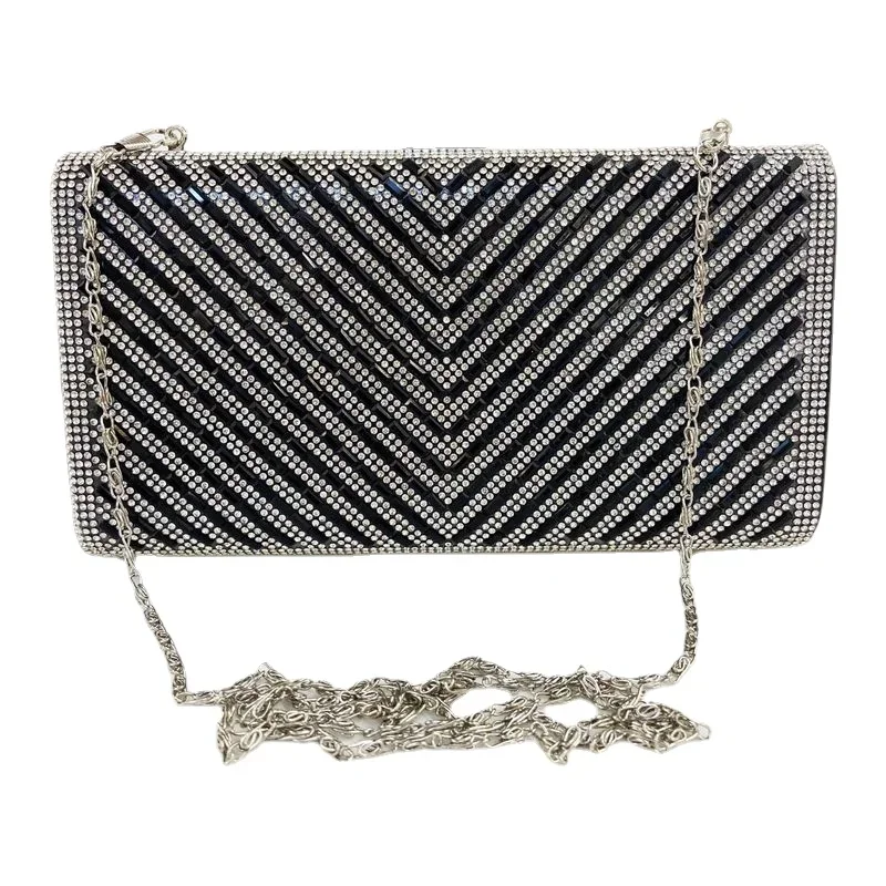 Кошельки со стразами женские акриловые сумки для ужина полосатые с бриллиантами