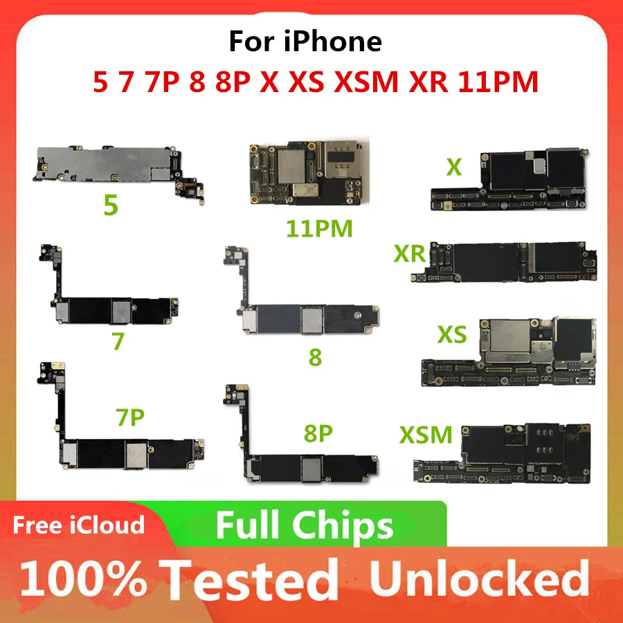 Материнская плата для IPhone 5 материнская 7 8 7P Plus X XS Max 11 Pro логическая оригинальная