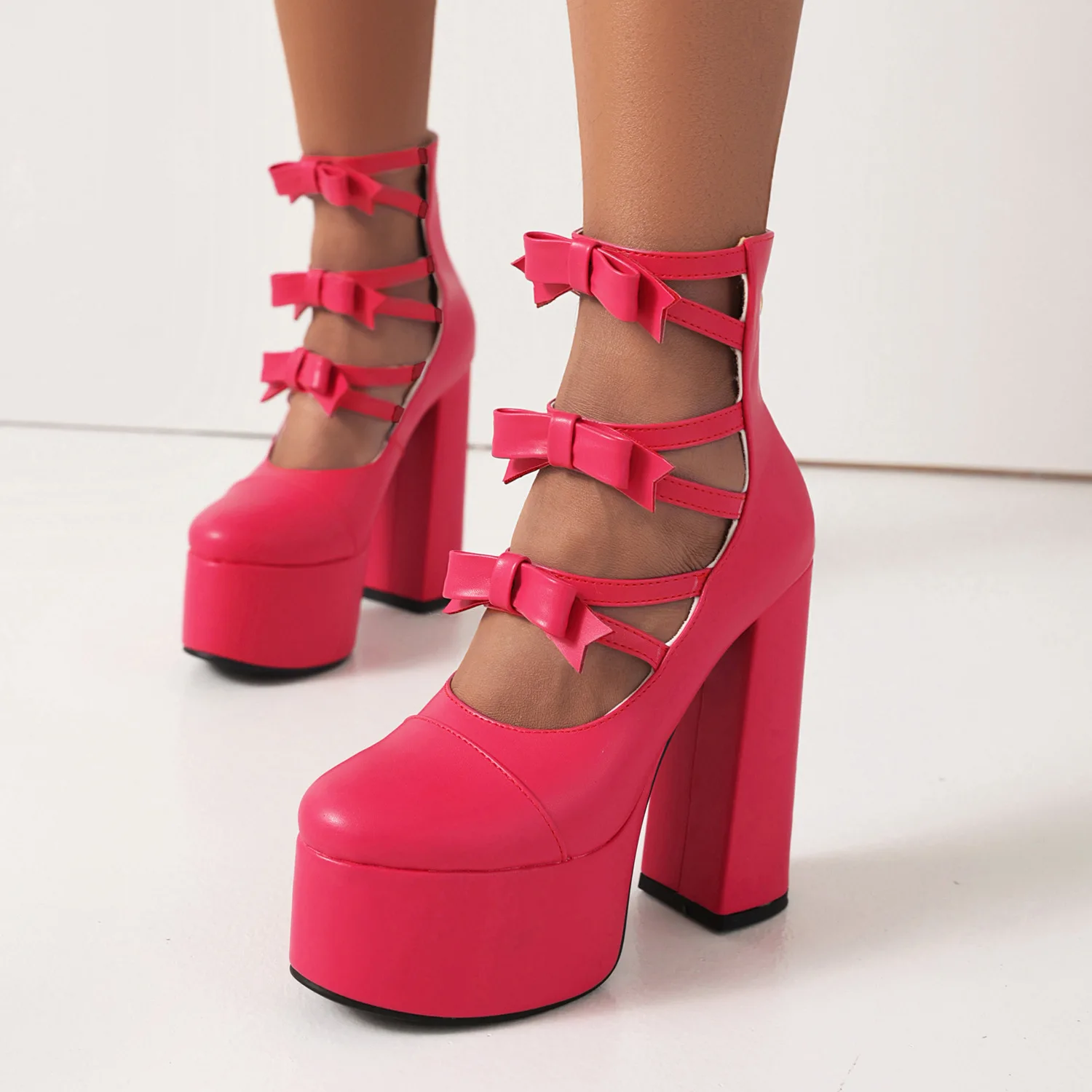 

Туфли-лодочки IPPEUM женские на массивном каблуке, Классическая обувь в стиле «Лолита», Мэри Джейн, черные розовые, панк, готика, на платформе, ...