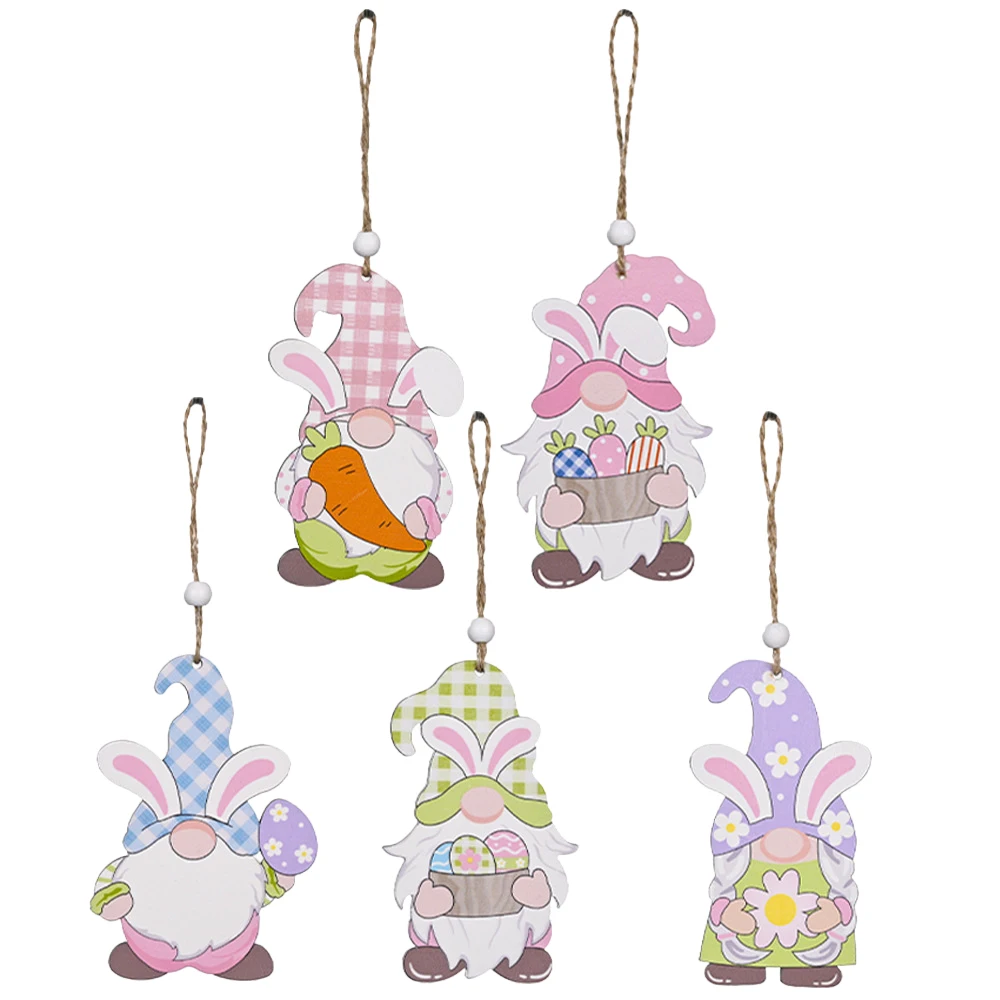 

Easter Wooden Bunny Pendants Wood Rabbit Easter Decoration Hanging Craft For DIY Home Party Kids Gift Decor Supplies