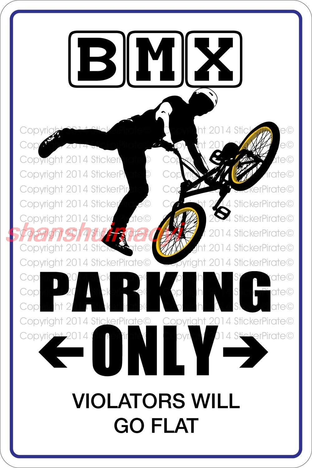 НаклейкаPirate BMX Parking Только 8 x 12 дюймов металлический знак алюминий NS 300 7855