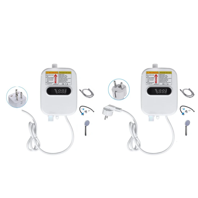 

Electric Thankless Instant Hot Water Heater 3 Seconds Instant Heating Bathroom Faucet Tap Heating US Plug 110V