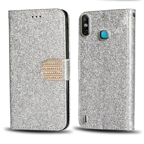 Кожаный чехол-бумажник для Itel P33 Bling Diamond кожаный чехол для телефона Itel P33 Plus