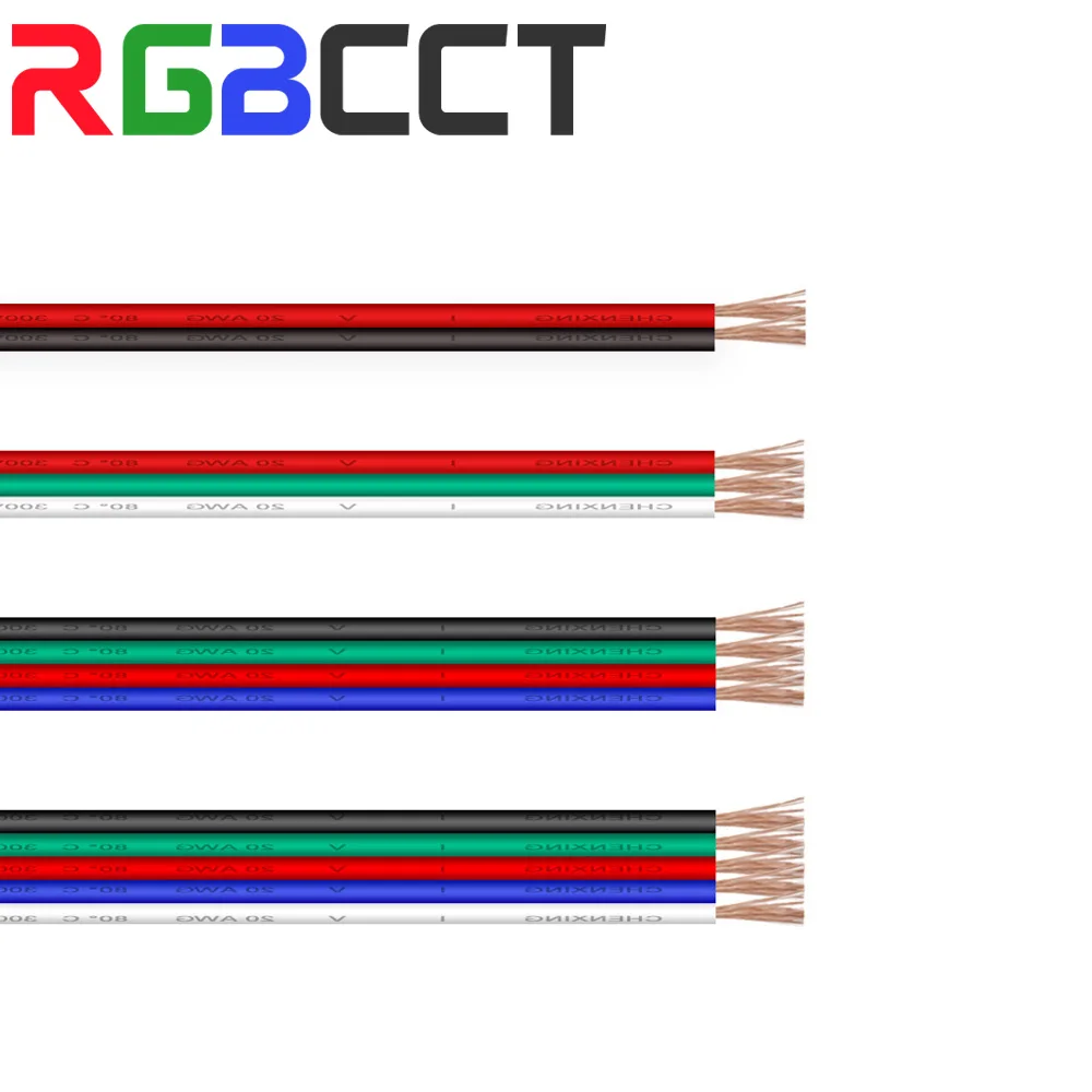 

10m Roll 2pin/3pin/4pin/5pin 22AWG/20AWG/18AWG LED connector Extension Wire Cable For WS2812 WS2811
