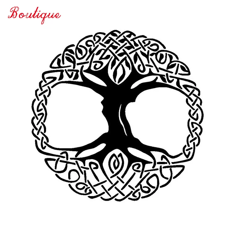 

Водонепроницаемая наклейка на бампер 12,7*12,7 см «Пышное дерево жизни», модный винил для мотоцикла, покрытый царапинами, черный/серебристый Deca