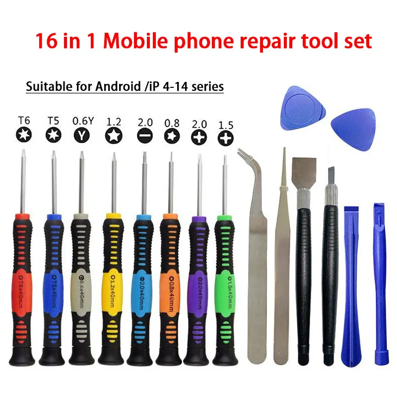 Hight Quality 16 in 1 Mobile Phone Repair Tools kit Professional Precision Screwdrivers Set for Iphone Xiaomi Huawei Opening