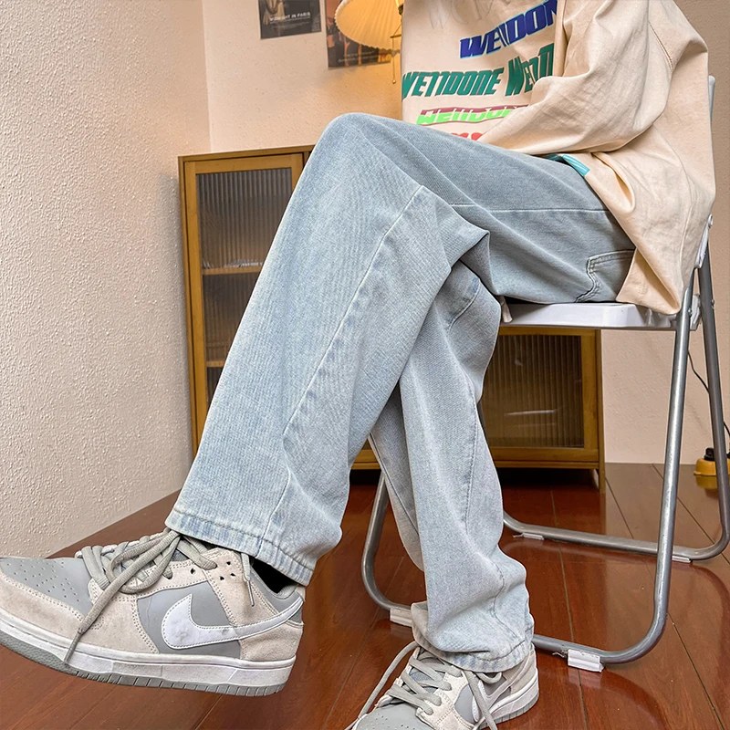 

Мужские эластичные джинсы на завязках, в стиле хип-хоп