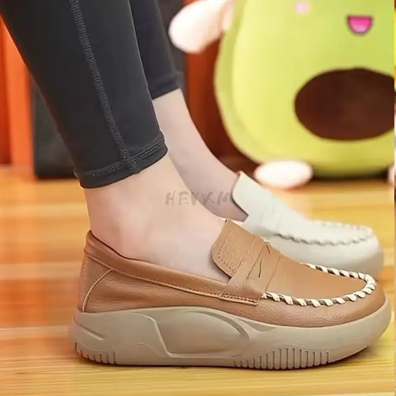 Women Shoes Platform Flats Sports Autumn Spring Fashion New 2022 Sneakers Walking Loafers Casual Running Hiking Pu Leather Shoes