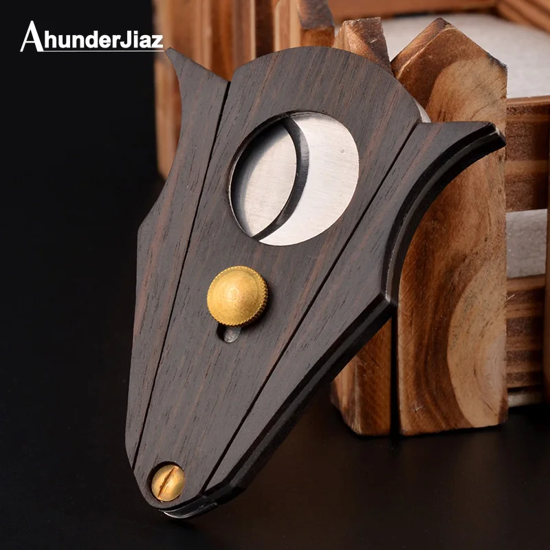 

Retro Sandalwood Cigar Knife Double-edged Portable Scissors Bat Shape Bat Shape Cigar Accessories علب سجائر Tabacco Cigars