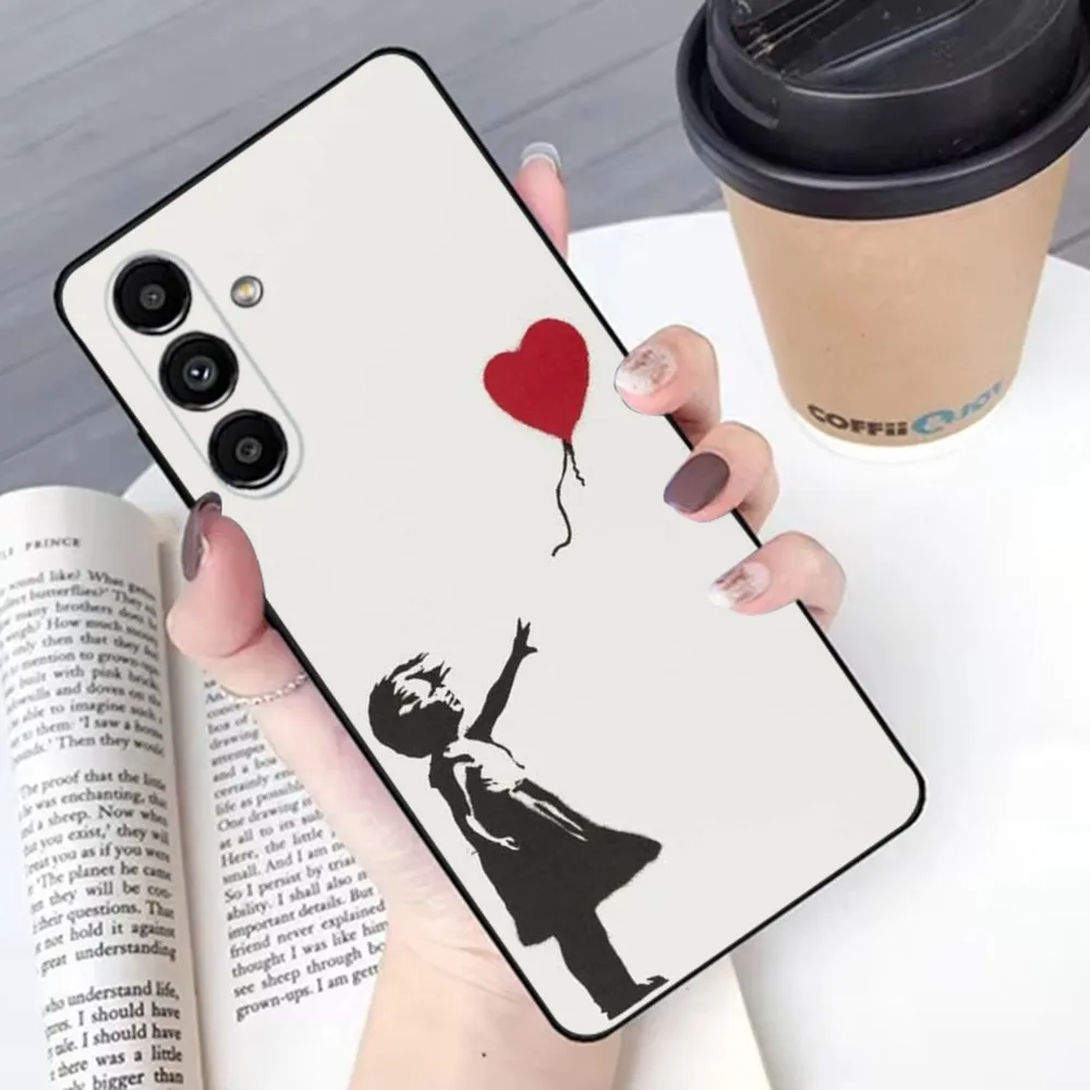 Street Art Banksy Graffiti Phone Case For Samsung S24 23 22 30 21 10 9 Ultra Plus Lite FE Soft Silicone Black Cover