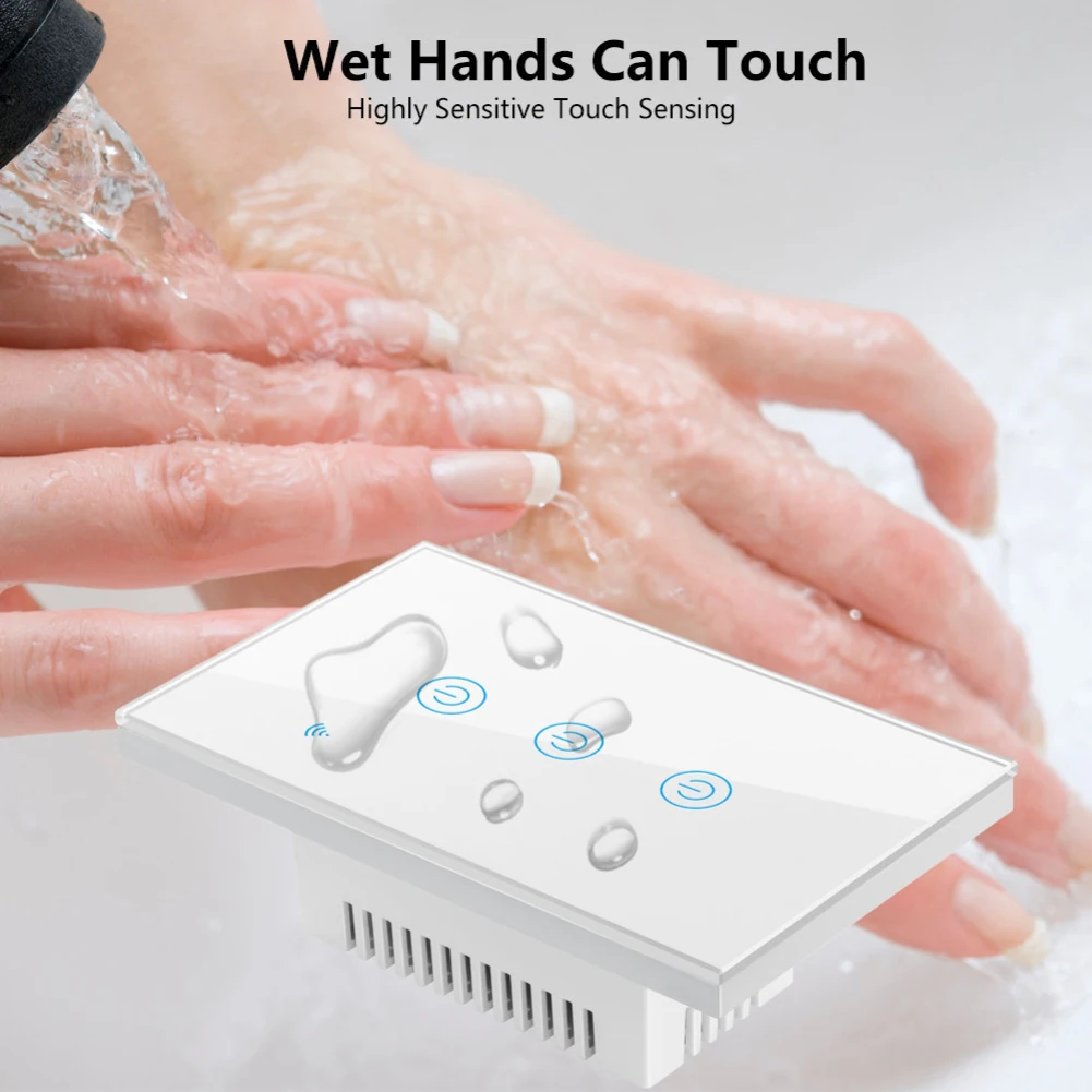 Умный светильник Tuya Zigbee переключатель с роскошной стеклянной панелью сенсорный