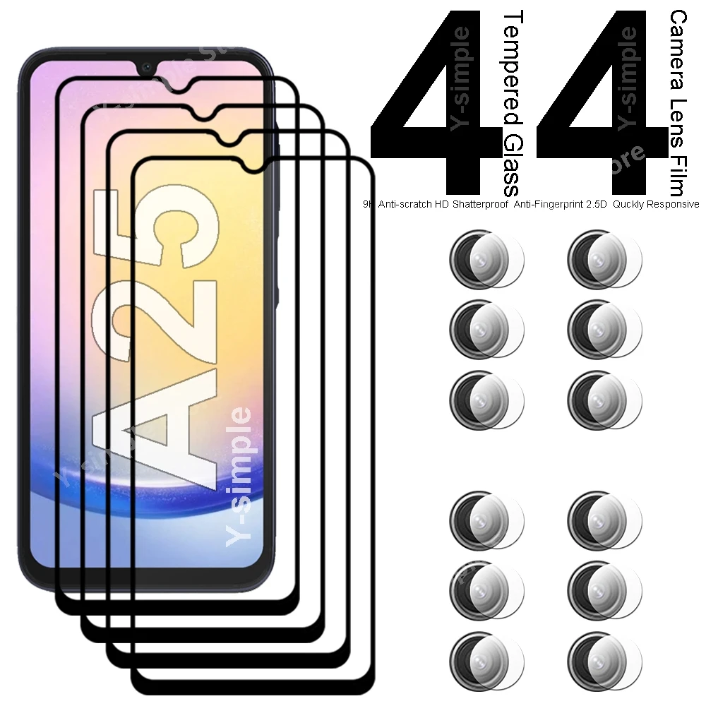 Стекло для телефона 4 + Samsung Galaxy A25 защита экрана полное покрытие мягкая пленка