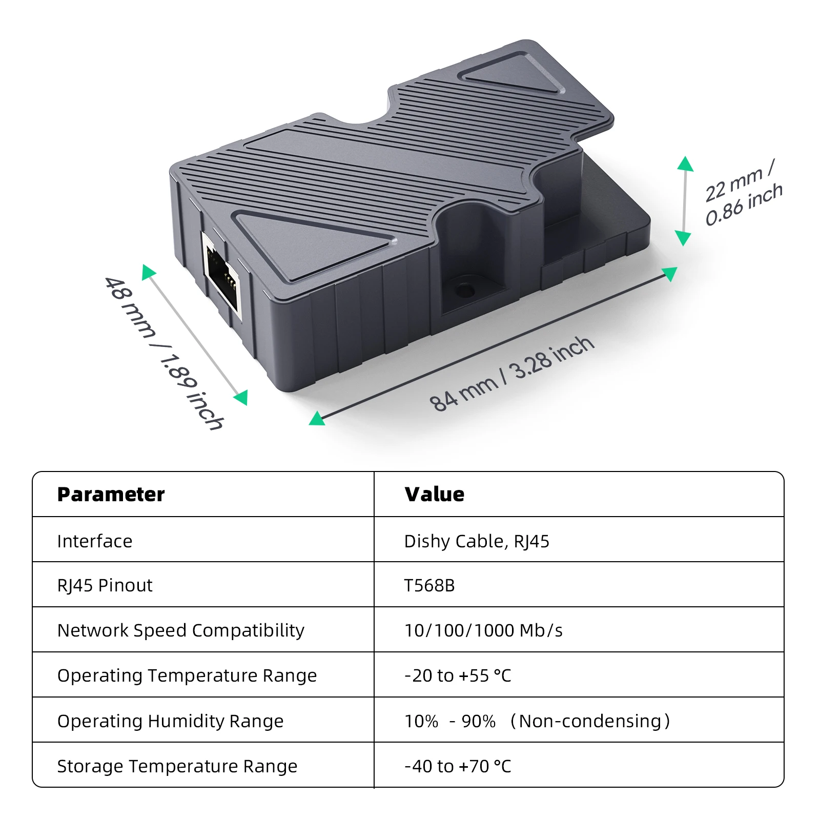 Инжектор EDUP 150 Вт GigE PoE и адаптер Starlink Dishy Cable к RJ45 для Satellite Dish V2 с защитой от молний 8