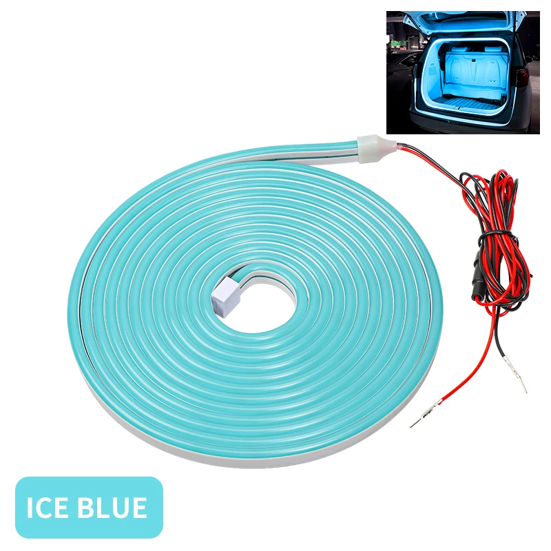 

4 м 12 В светодиодная лента для багажника автомобиля, водонепроницаемая гибкая окружающая освещение, белый/красный/синий, проводной универсальный аксессуар для внедорожника, седана