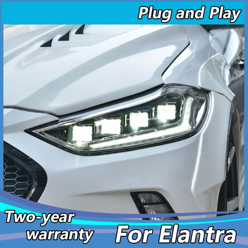 Faros delanteros de estilo de coche para Hyundai Elantra, nuevo faro LED DRL, proyector, accesorios automotrices, 2016-2021
