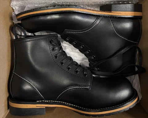 Мужские ботинки высокого качества, ботильоны на танкетке из коровьей кожи с круглым носком и рантом Goodyear, ботинки для инструментов