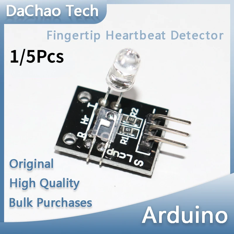 

1/5Pcs KY-039 Finger Detection Heartbeat Module Pulse Monitoring Sensor Module for Arduino DIY Kit 37 In 1 Sensor Module