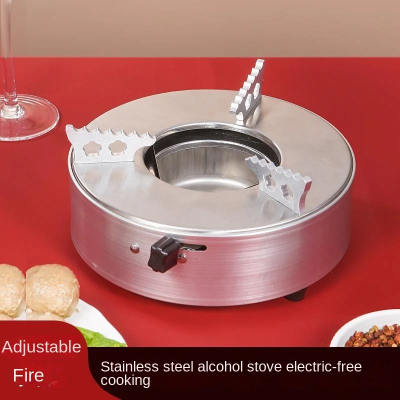 

Camping A&lcohol Stove Outdoor Hot Pot Stove Stainless Steel Tabletop Liquid A&lcohol Stove &Indoor Furnace Kitchenware Dropship