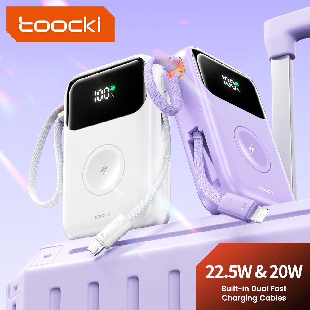 Фото Внешний аккумулятор Toocki на 10000 мА · ч с USB-кабелем, 22,5 Вт №1