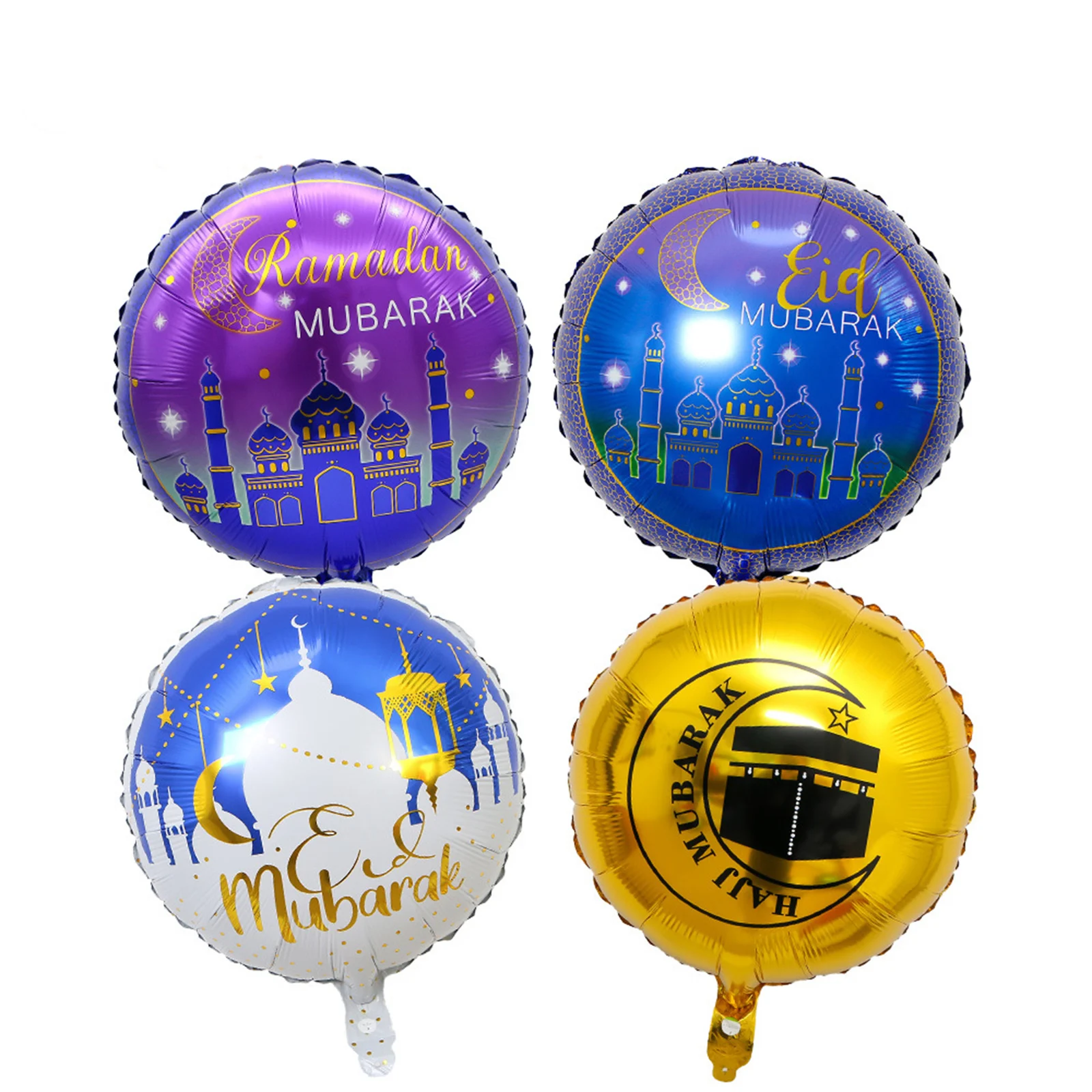 

18 Inch Eid Al-fitr Round Balloons Ramadan Muslim Islamic Decoration Arrangement Moon Eid Mubarak Aluminum Foil Globos Layout