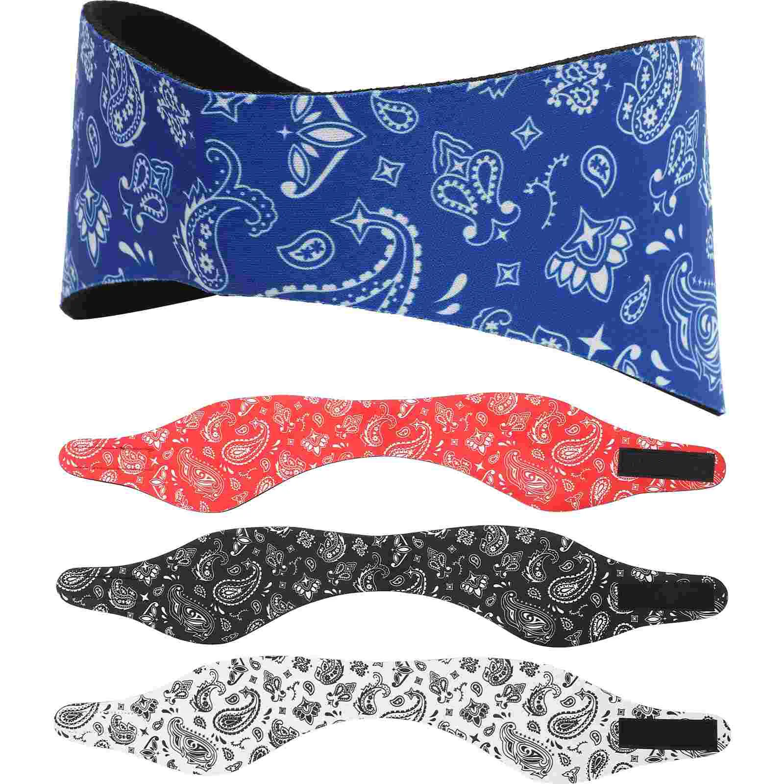 

4 Pcs Swimmers Headband Adjustable Protector Bathing Elastic Neoprene Child