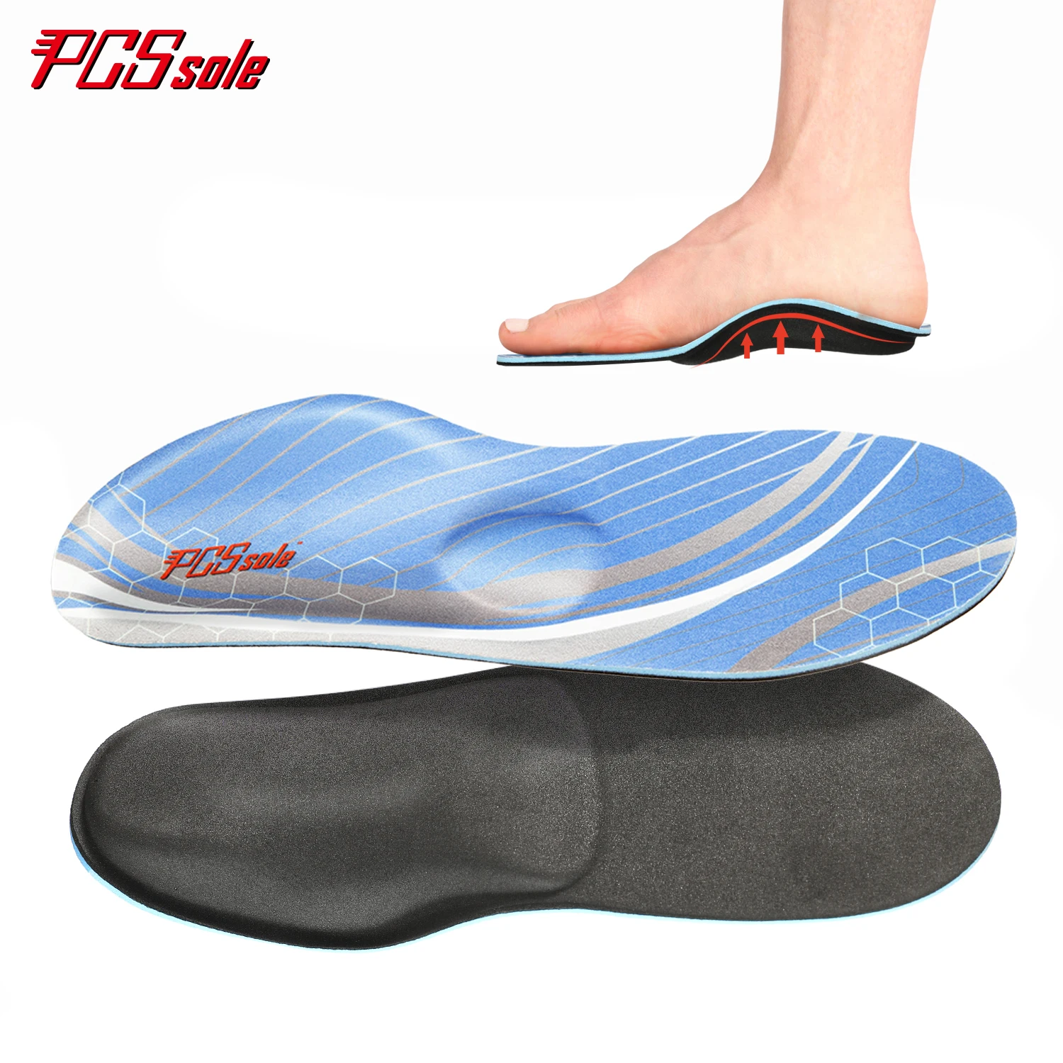 

PCSsole ортопедические стельки для ног, увеличивающие рост арки, поддерживающие подошвенный фасциит, стельки из пены с эффектом памяти для муж...