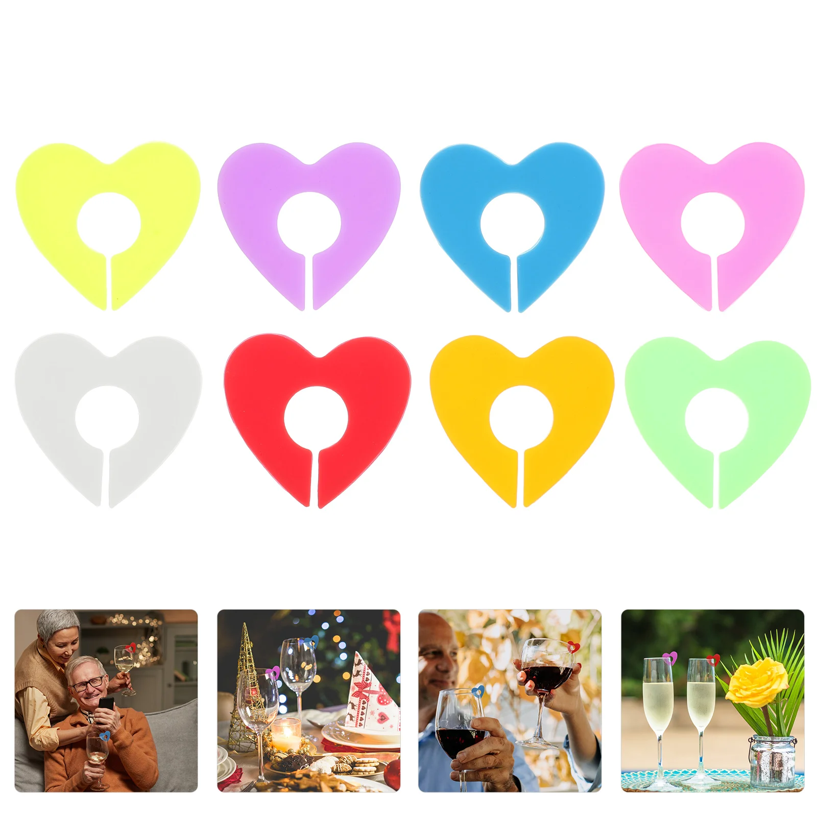 

2 Sets 16 Pcs Reusable Glass Tags Heart-shaped Glass Identifiers