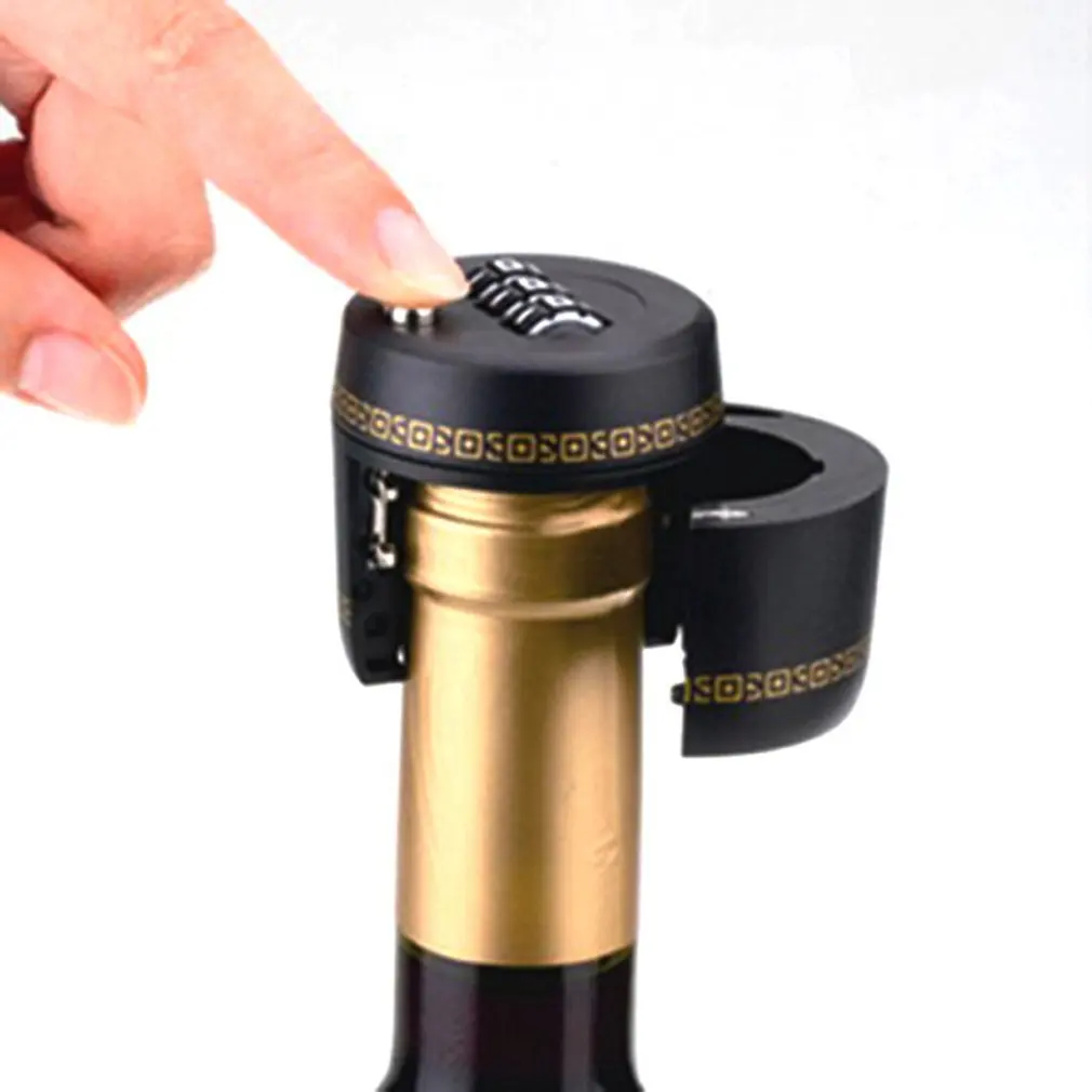 

Plastic Bottle Password Lock Combination Lock Wine Stopper Vacuum Plug Device Preservation For Furniture Hardware Wine Accessor
