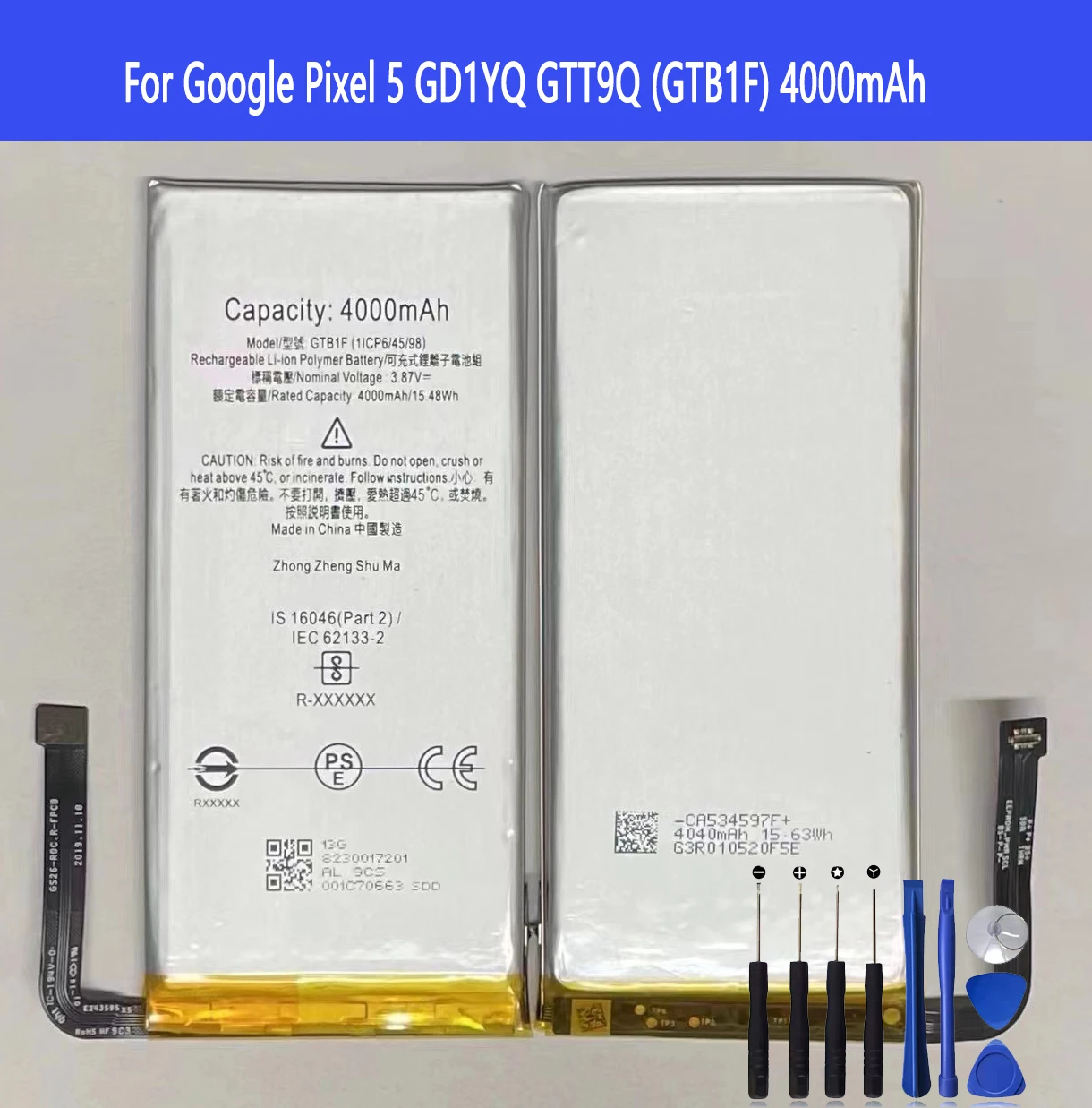 GTB1F Battery For Google Pixel 5 GD1YQ GTT9Q Original Capacity Phone Batteries Bateria enlarge