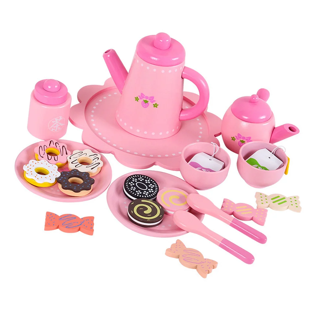 

Simulation Afternoon Tea Kids Cutlery Tableware Plaything Toy Simulation Kitchen Kit Wooden Simulation Kettle Cup Child