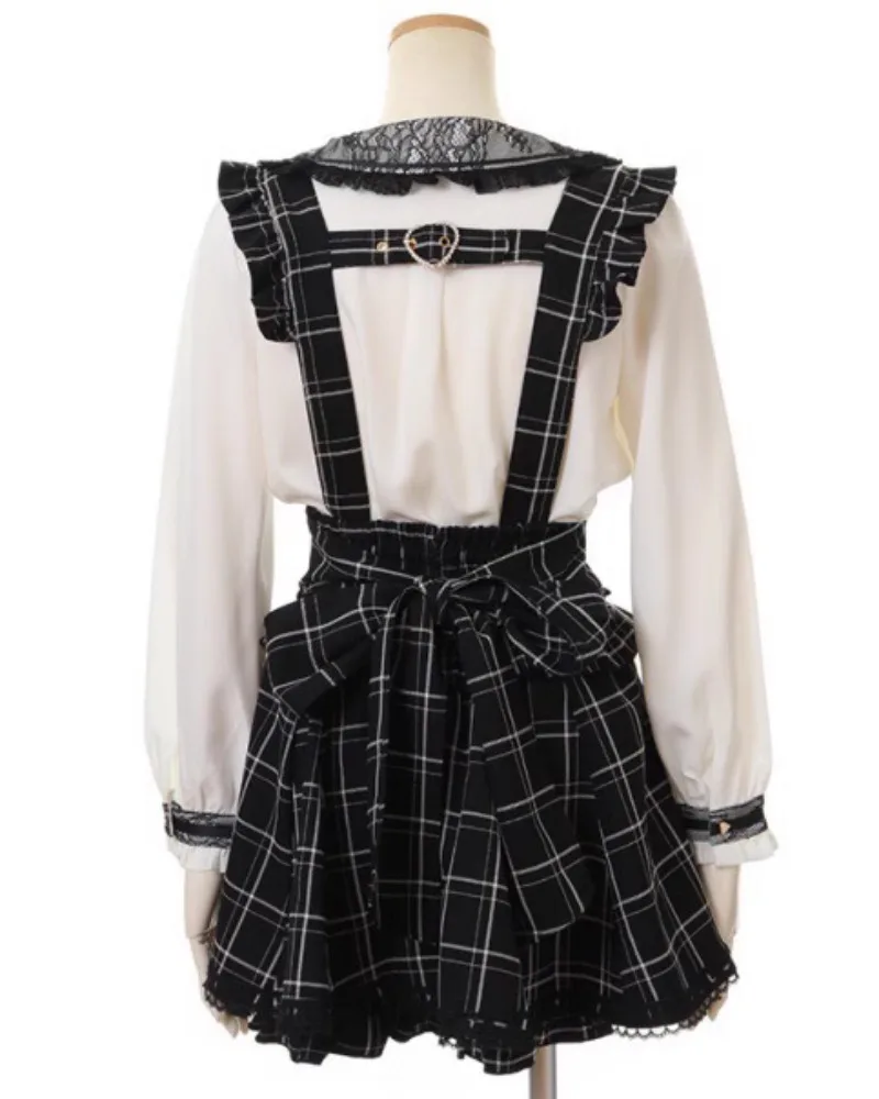 Японская кружевная рубашка с рюшами и рукавами милым бантом для девочек топы