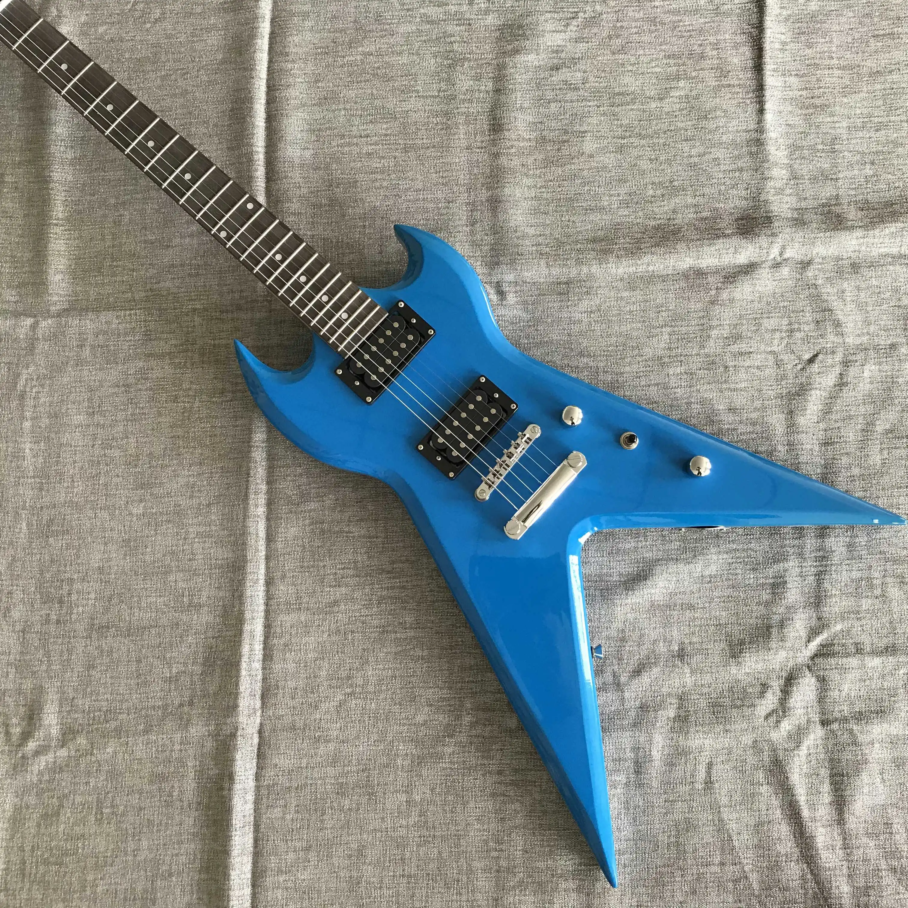 

Free shipping,blue, special-shaped, unique, electric guitar,2022 new pop, high-end custom,fashion
