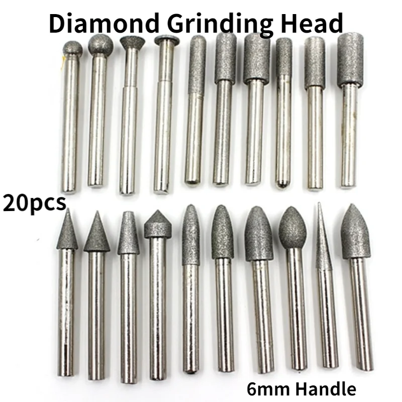 

Алмазная шлифовальная насадка, набор из необработанного камня для чистки, рукоятка 6 мм, шлифовальная насадка для полировки, гравировки