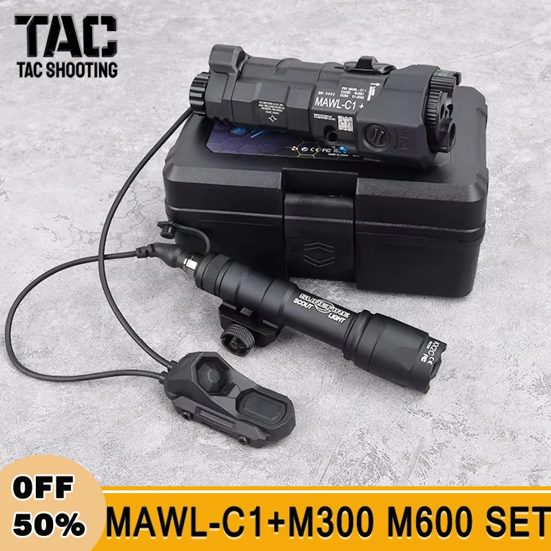 Тактический MAWL-C1 Airsoft Red Blue Green Dot Laser IR MAWL Светодиодный фонарь для оружия SF M300A M600C