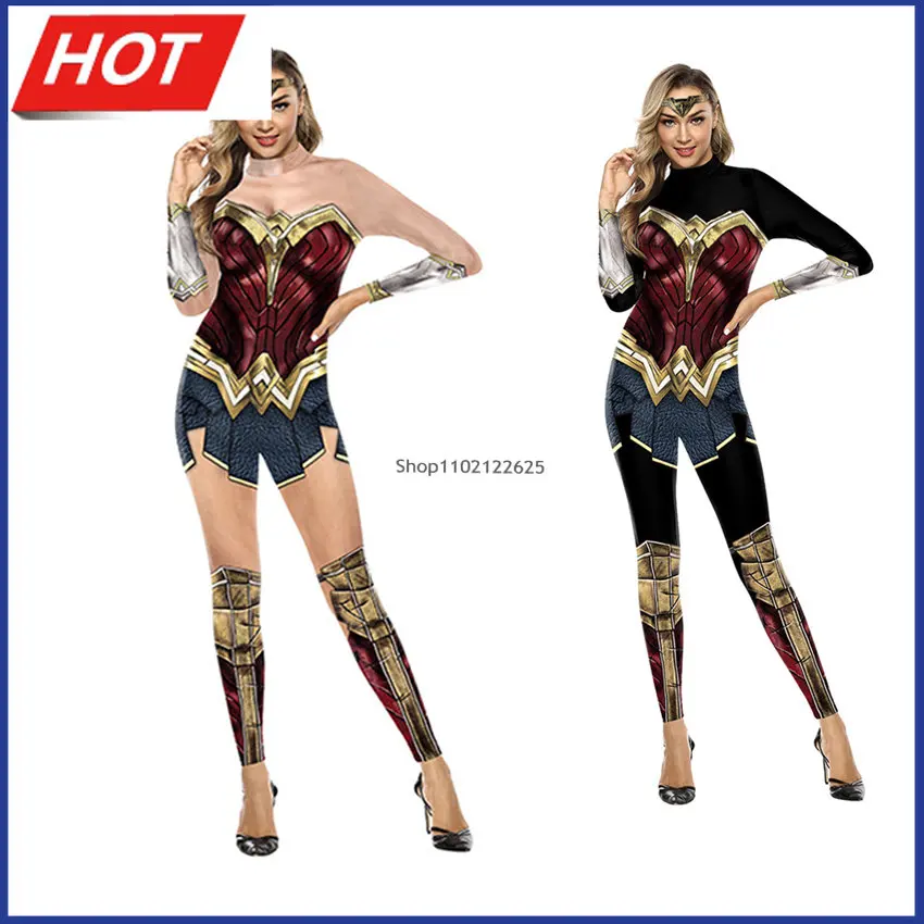 

Diana Costumes Women Superhero Jumpsuits Halloween Costume for Women Sexy Tights Masquerade Cosplay Carnival Disfraz Mujer