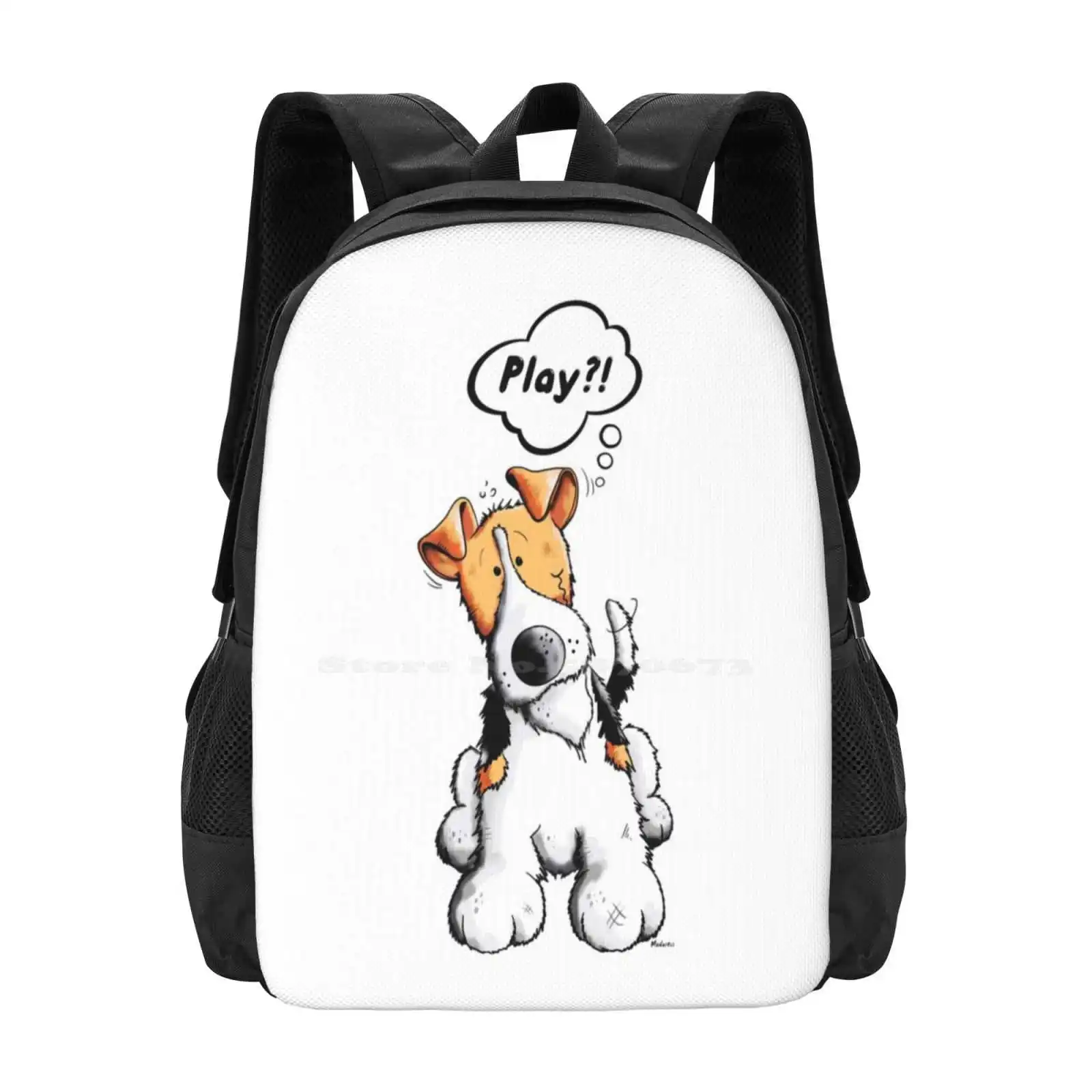 

Little Funny Fox Terrier Dog Large Capacity School Backpack Laptop Bags Fox Terriers Foxterrier Wire Fox Terrier Smooth Fox