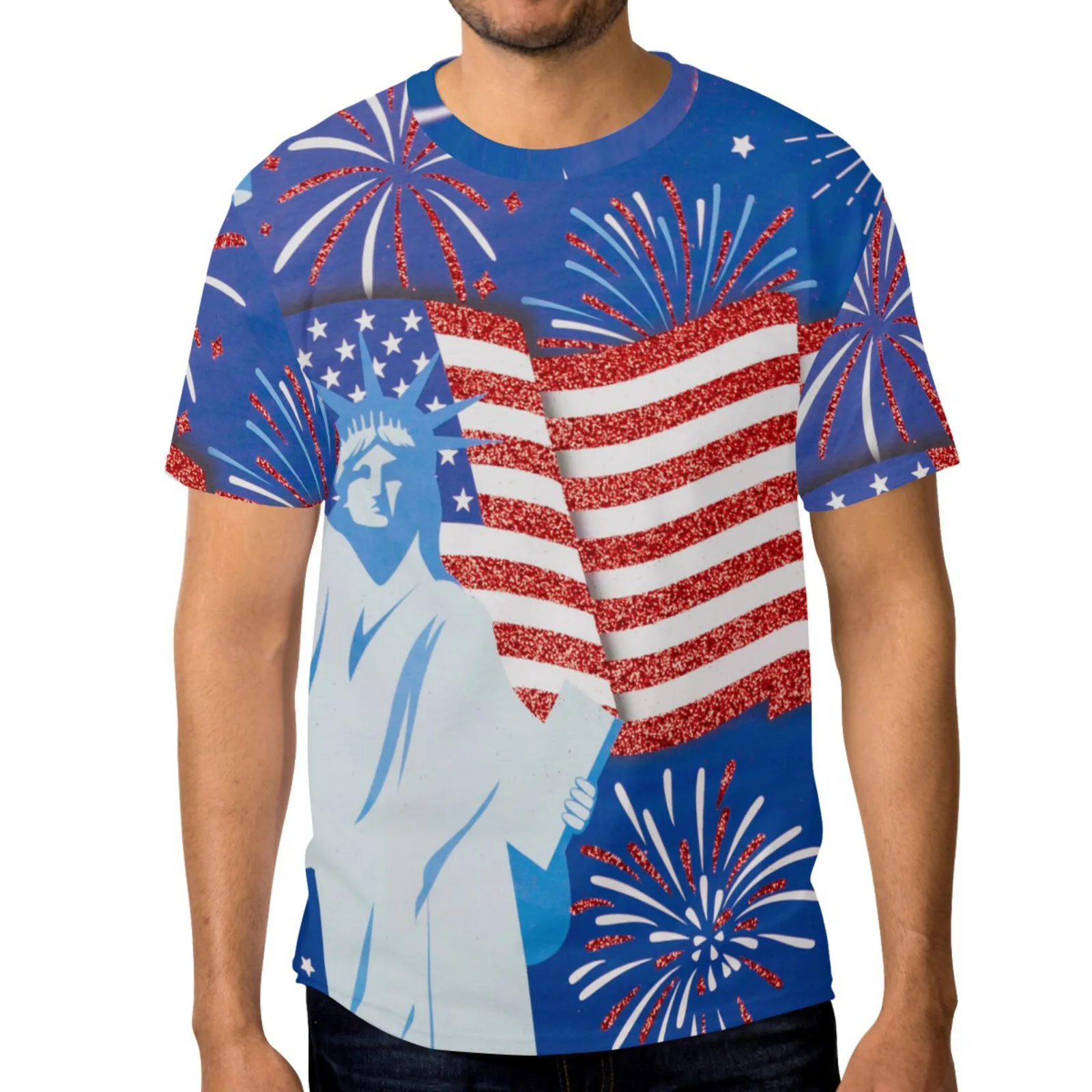 

Summer 3D Printing Men Tshirt American Flag Tshirts Polyster Soft Short Sleeve T-Shirt Hip Hop Streetwear Men's Clothing Tops