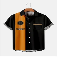 mens new spring and summer simple fashion features digital printing short sleeve design casual shirt hot selling brand